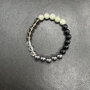 Elegant Black and Silver Beaded Bracelet